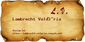 Lambrecht Valéria névjegykártya